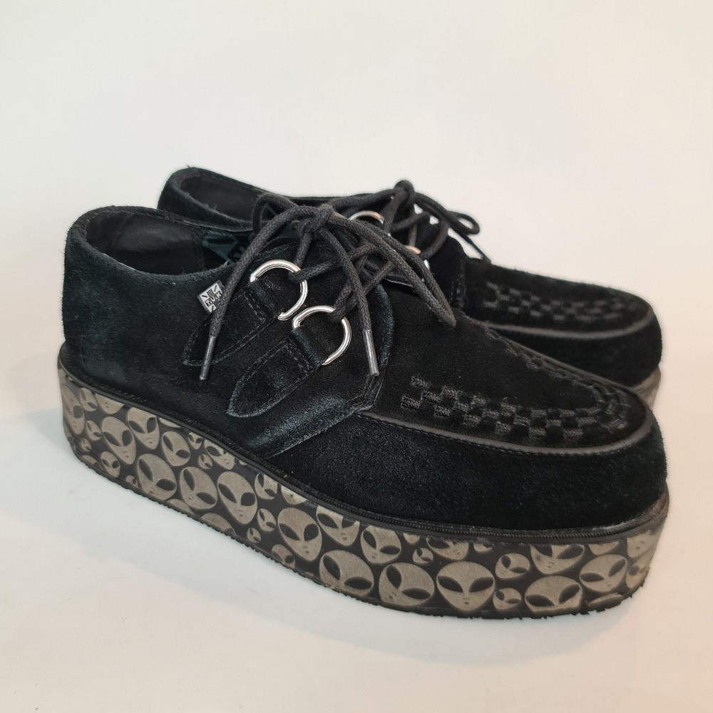 T.U.K. Alien Wrapped Platform Mondo Creepers W 8 M 6 Glow In The Dark Sole Black